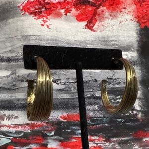 Gold-Tone Textured Hoop Earrings - Women Jewelry